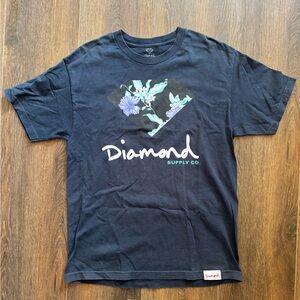 Diamond Supply Co. Navy Tee with Floral Design